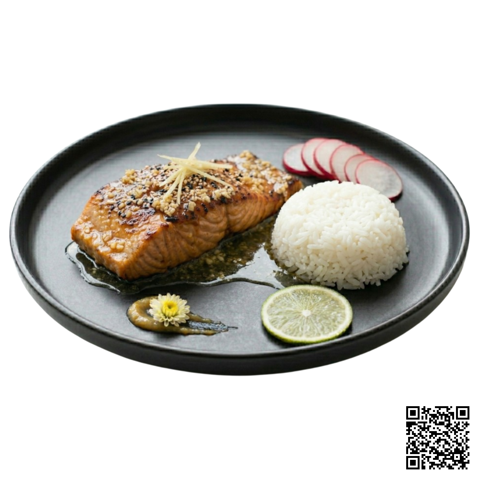 Cơm Cá Hồi Sốt Bơ Tỏi